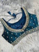 Load image into Gallery viewer, Teal : Readymade blouse [SHREYA]

