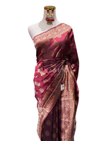 Load image into Gallery viewer, Blended Banarasi Silk Saree : Maroon
