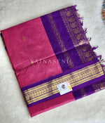 Load image into Gallery viewer, Kalyani Cotton Saree : Berry x Eggplant

