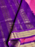 Load image into Gallery viewer, Kalyani Cotton Saree : Berry x Eggplant

