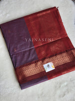 Load image into Gallery viewer, Kalyani Cotton Saree - Copper Zari : Mauve x Red x Maroon
