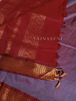 Load image into Gallery viewer, Kalyani Cotton Saree - Copper Zari : Mauve x Red x Maroon
