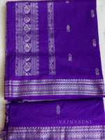 Load image into Gallery viewer, Kalyani Cotton Saree - Silver Zari : Violet
