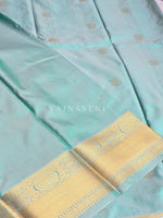Load image into Gallery viewer, Mini Motifs x Semi Soft Silk Saree - Aqua Green
