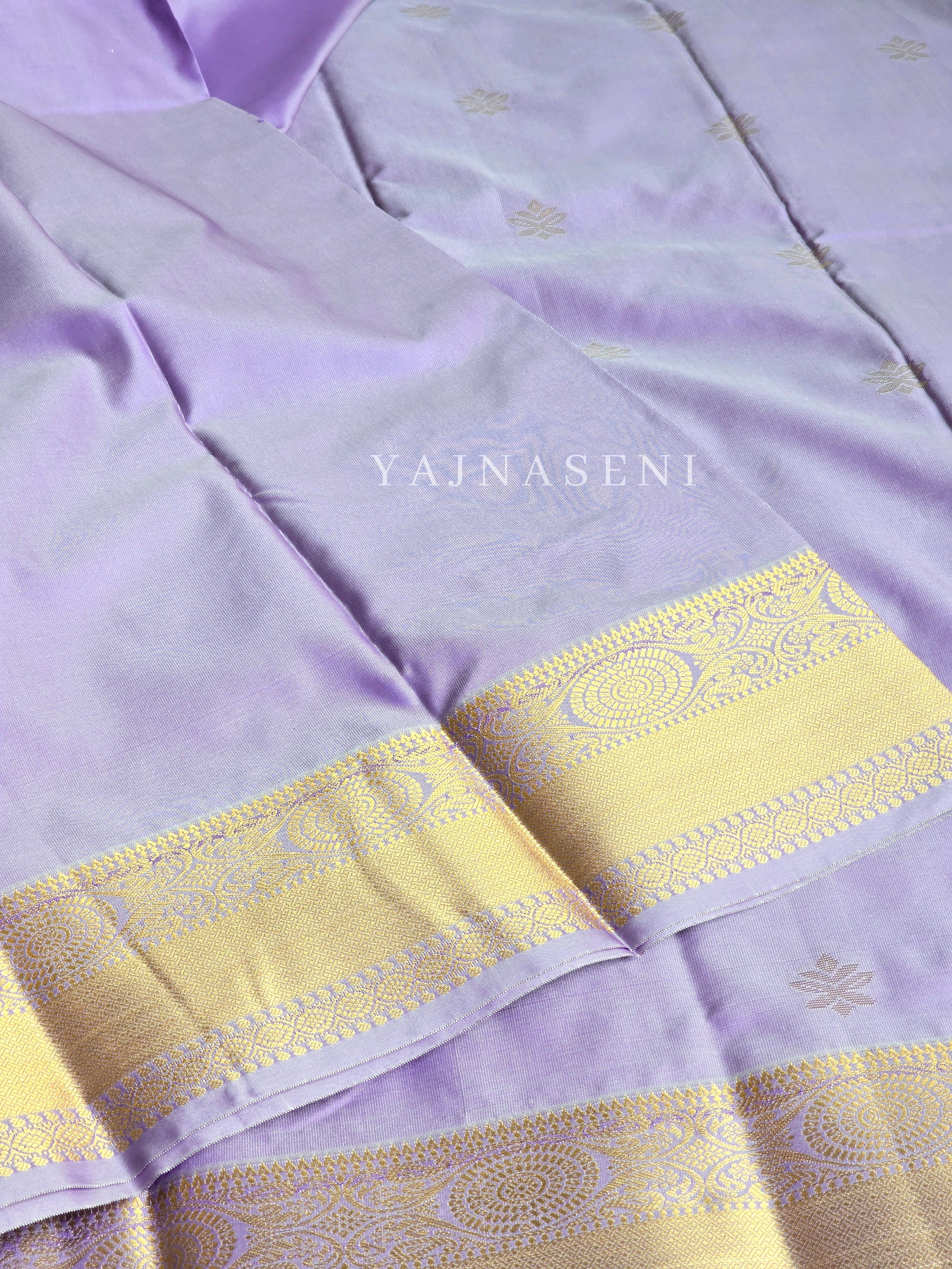 Mini Motifs x Semi Soft Silk Saree - Lavender