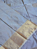 Load image into Gallery viewer, Semi Soft Silk Gold Zari Saree - Grey
