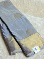 Load image into Gallery viewer, Semi Soft Silk Gold Zari Saree - Grey
