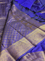 Load image into Gallery viewer, Semi Soft Silk Gold Zari Saree - Royal Blue
