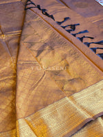 Load image into Gallery viewer, Semi Soft Silk Gold Zari Saree - Brown
