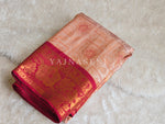 Load image into Gallery viewer, Semi Silk Saree x Embossed Designs - Cream x Dark Red
