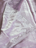 Load image into Gallery viewer, Shimmery Organza Silk Saree x Embroidered x Stone Work  : Lavender

