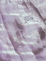 Load image into Gallery viewer, Shimmery Organza Silk Saree x Embroidered x Stone Work  : Lavender
