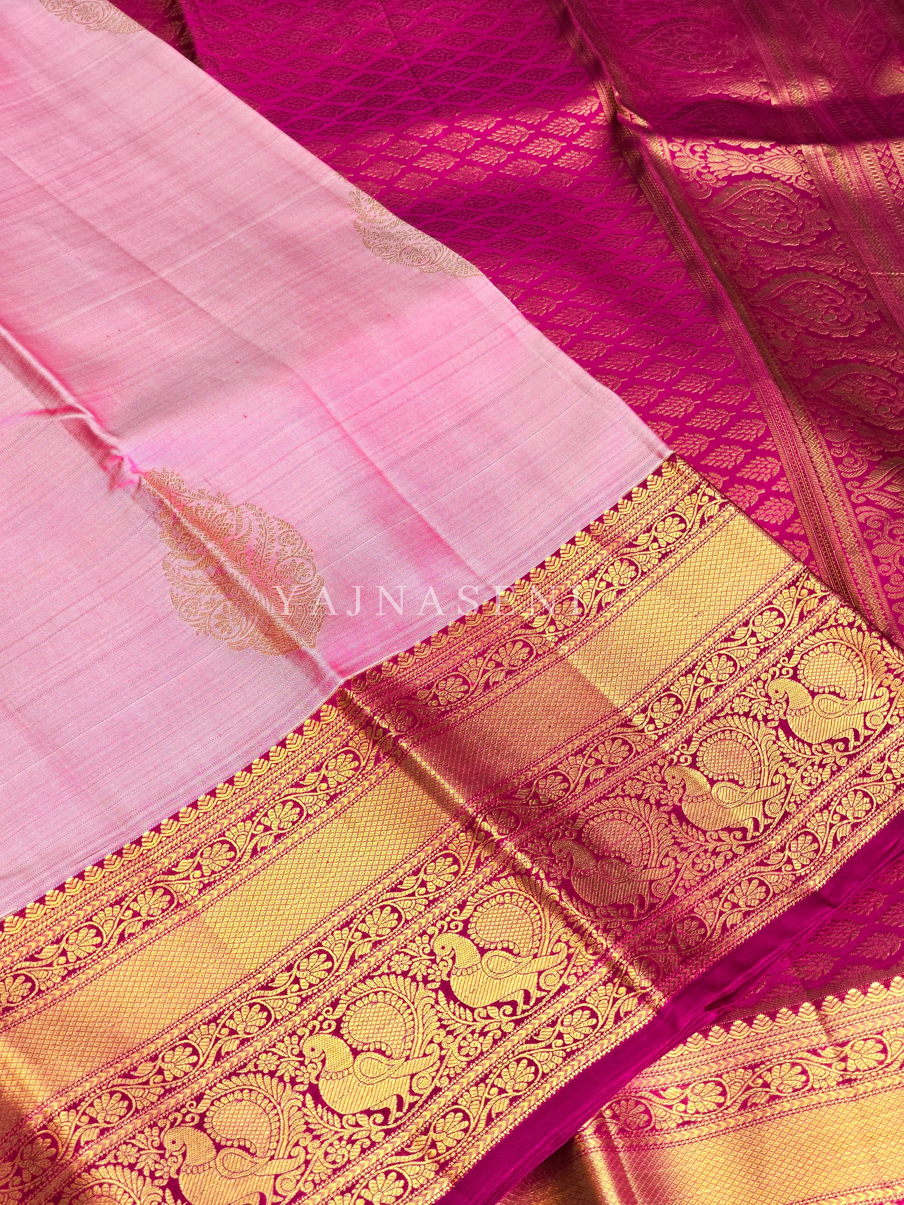 DUSKY BERRYWOOD - Pure Kanjivaram Silk Saree with Gold Zari