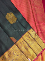 Load image into Gallery viewer, EVERGLADE BERRY - Pure Kanjivaram Silk Saree with Gold Zari
