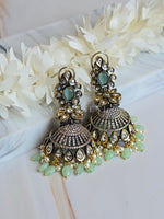 Load image into Gallery viewer, ATREYI Jhumkas (Mint)
