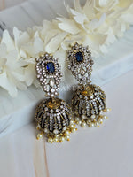 Load image into Gallery viewer, ZENIA Jhumkas (Blue)
