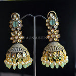 Load image into Gallery viewer, ATREYI Jhumkas (Mint)
