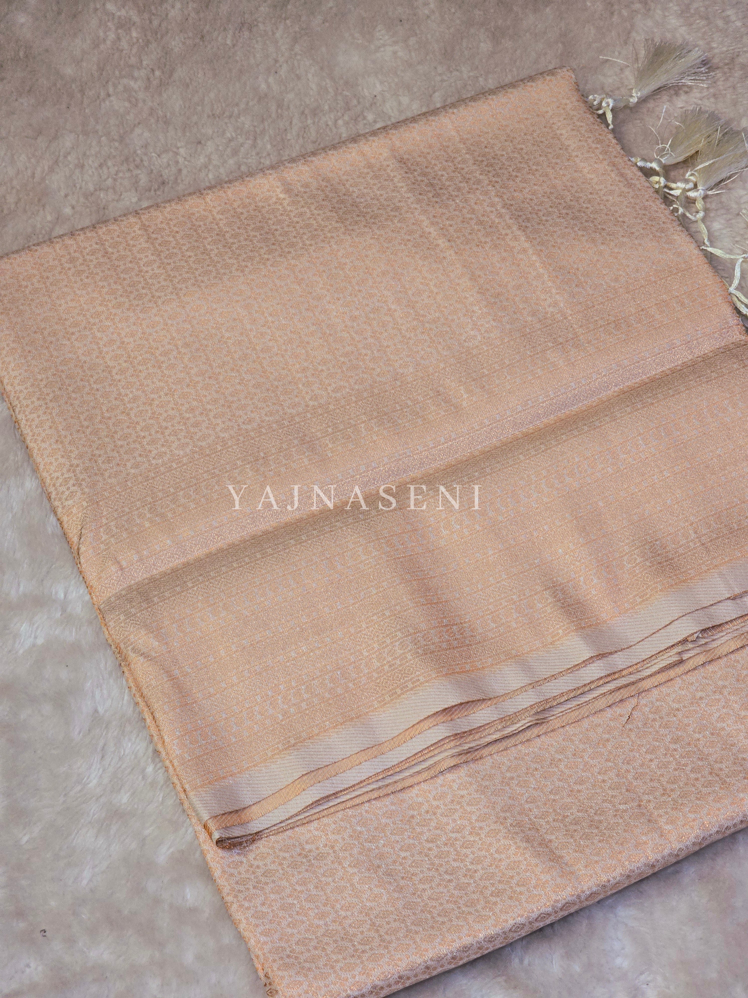 Kubera Pattu x Copper Zari Saree - Ivory