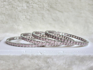 RITHVIKA - set of 4 bangles (silver x pink)