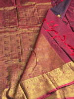 Load image into Gallery viewer, Semi Kanchi Silk x Annam Motifs - Maroon
