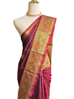 Load image into Gallery viewer, Semi Kanchi Silk x Annam Motifs - Maroon

