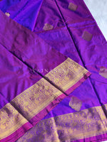Load image into Gallery viewer, Semi Kanchi Silk x Annam Motifs - Purple Garnet
