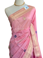 Load image into Gallery viewer, Cotton Silk Saree X Darker Shade Pallu : Rose Pink x Dark Pink
