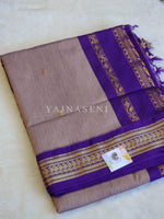 Load image into Gallery viewer, Kalyani Cotton Saree : Ashpurple x Eggplant
