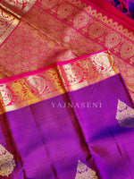 Load image into Gallery viewer, Sweet Violet - Pure Kanjivaram Silk Saree with Gold Zari
