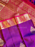 Load image into Gallery viewer, Sweet Violet - Pure Kanjivaram Silk Saree with Gold Zari
