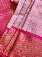 Load image into Gallery viewer, Brocade tissue semi silk saree : Lilac x Hot Pink
