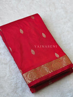 Load image into Gallery viewer, Kanchi cotton silk saree x mini border : Red
