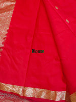 Load image into Gallery viewer, Kanchi cotton silk saree x mini border : Red
