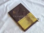 Load image into Gallery viewer, Dainty Motifs x Semi Soft Silk Saree - Dark Chocolate
