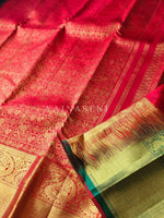 Load image into Gallery viewer, Cypress - Pure Kanjivaram Silk Saree with Gold Zari
