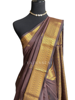 Load image into Gallery viewer, Dainty Motifs x Semi Soft Silk Saree - Dark Chocolate
