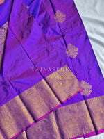 Load image into Gallery viewer, Royal Edit x Semi Soft Silk Gold Zari Saree - Purple Garnet
