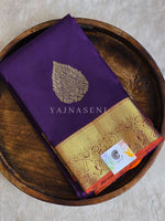 Load image into Gallery viewer, VIOLET VEIL - Pure Kanjivaram Silk Saree with Gold Zari
