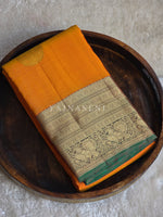 Load image into Gallery viewer, SUN-KISSED HORIZON - Pure Kanjivaram Silk Saree with Gold Zari
