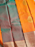 Load image into Gallery viewer, SUN-KISSED HORIZON - Pure Kanjivaram Silk Saree with Gold Zari

