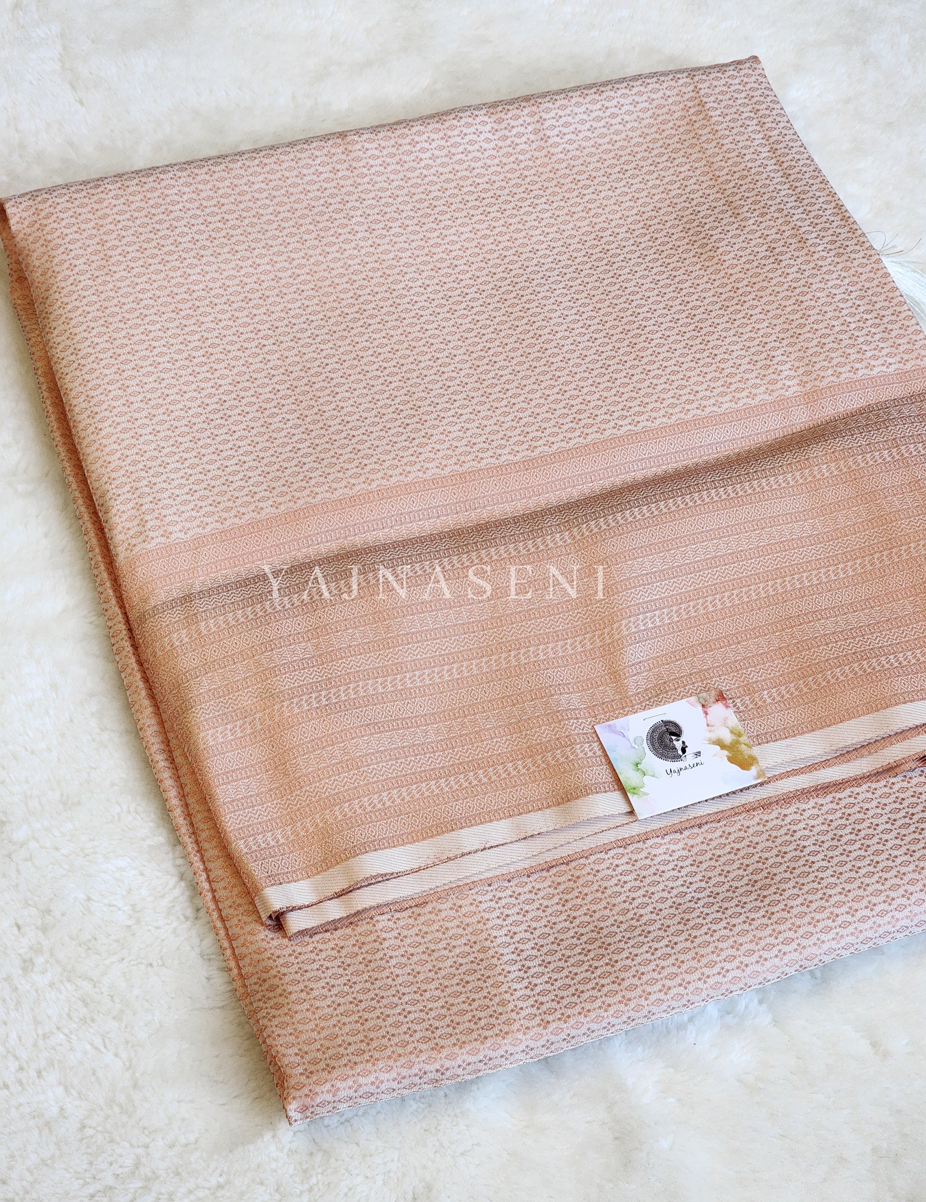 Kubera Pattu x Rosegold Zari Saree - Vanilla