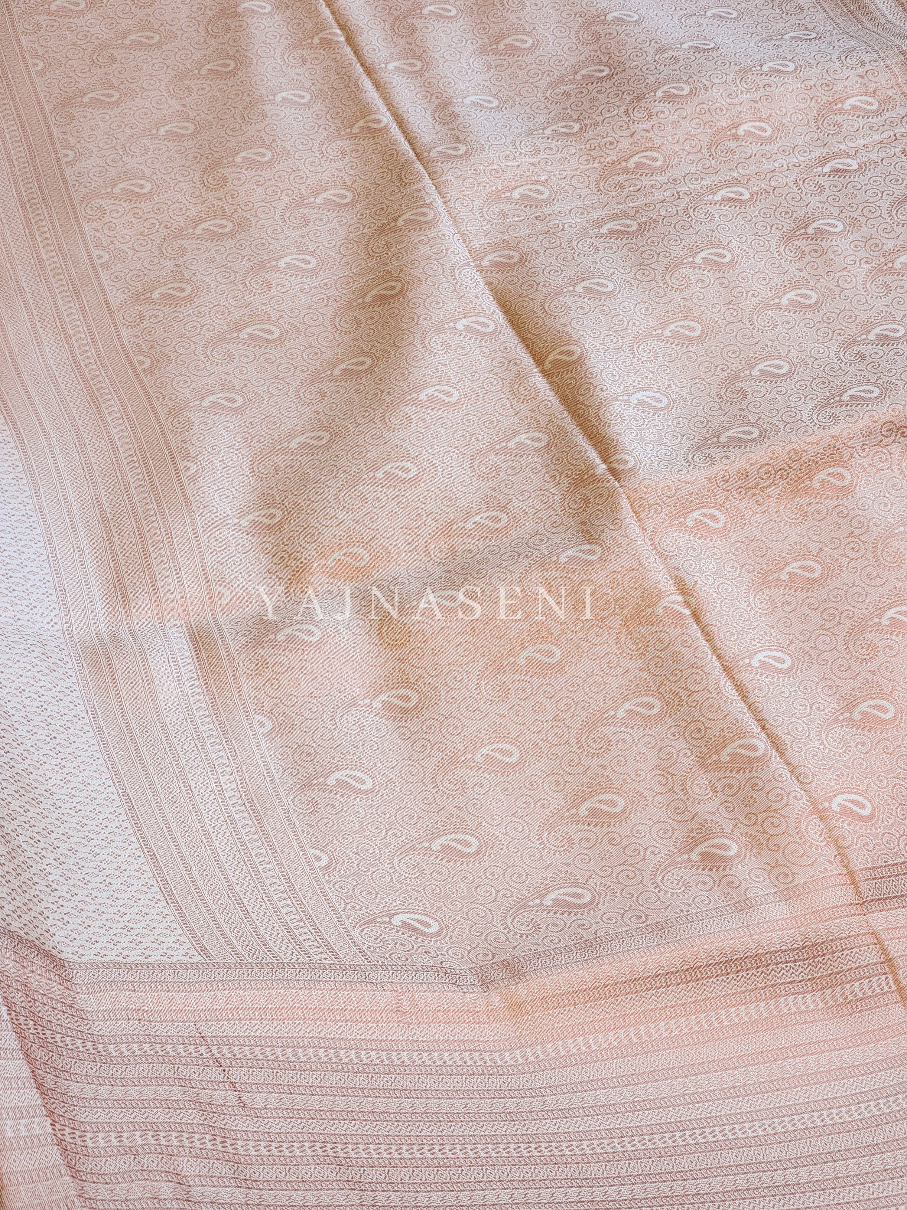 Kubera Pattu x Rosegold Zari Saree - Vanilla