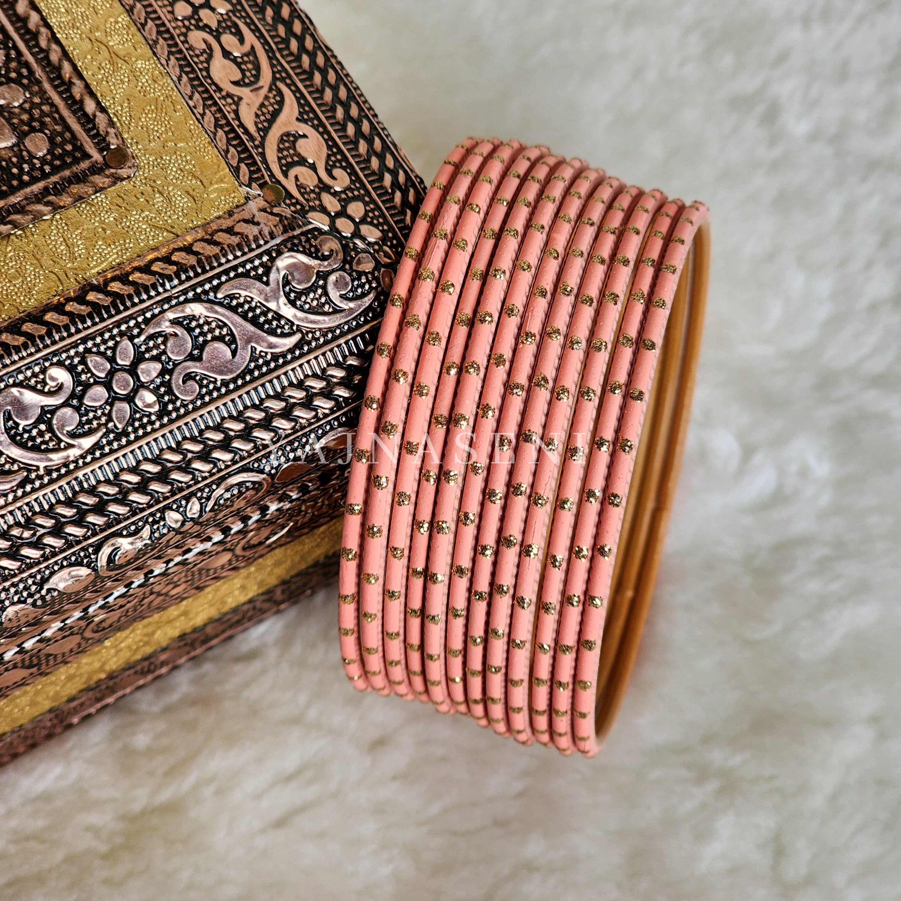 Matte dot Bangles - Coral Peach