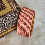 Load image into Gallery viewer, Matte dot Bangles - Coral Peach
