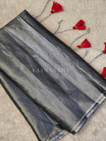 Load image into Gallery viewer, Tissue Saree x Colour Tassels : Metallic Grey
