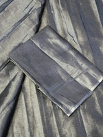 Load image into Gallery viewer, Tissue Saree x Colour Tassels : Metallic Grey
