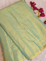 Load image into Gallery viewer, Tissue Saree x Colour Tassels : Light Green
