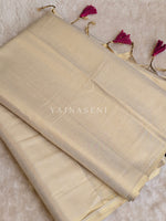 Load image into Gallery viewer, Tissue Saree x Colour Tassels : Ivory
