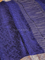 Load image into Gallery viewer, Viscose Chinnon Saree x Weaved Patterns - Blue
