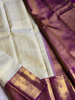 Load image into Gallery viewer, MOON MERLOT - Pure Kanjivaram Silk Saree with Gold Zari
